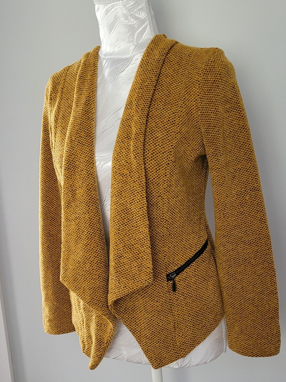 Colori Made In Canada💪Open-Front Knit Blazer in Mustard